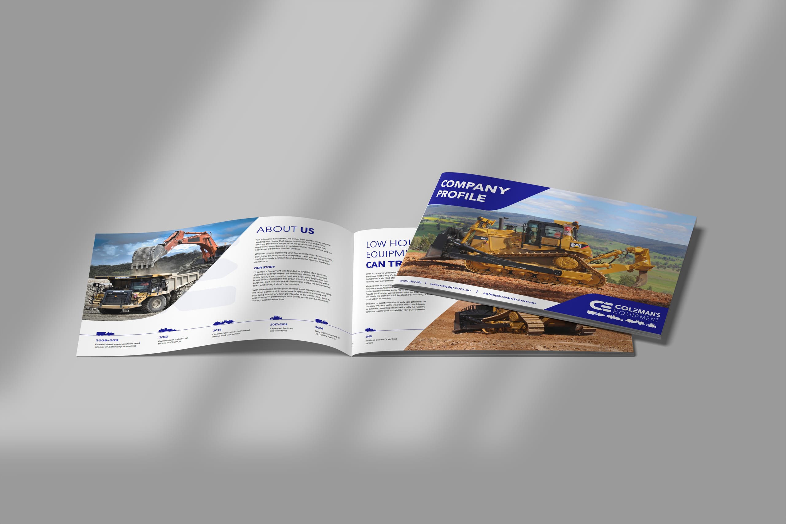 Coleman's company brochure, designed by Oga